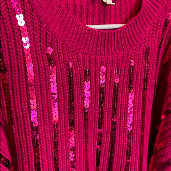 VICI Sequin Embellished Pink Oversize Sweater - Picture 9 of 9